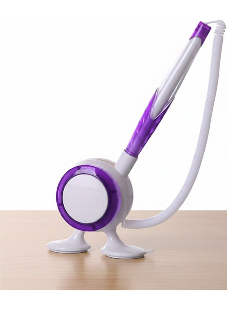 Creative Safe Ballpoint Pen with Lanyard and Double Adhesive Holder – Practical Desk Pen for Daily Use at Home, Office, Shops to Organize Writing and Easy Access (Mauve) - Image 1